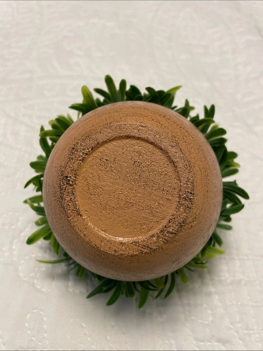 Artificial Small Potted Plant Greenery in Ceramic Round Pot
